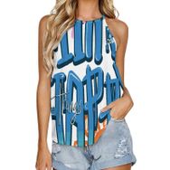 AILLOSA TH-413 Yuvarlak Yaka Kolsuz Kadın T-shirt