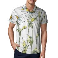 AILLOSA TH-414 3D Baskılı Desen Kısa Kollu Polo Yaka Erkek T-shirt