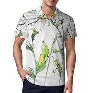 AILLOSA TH-415 3D Baskılı Desen Kısa Kollu Polo Yaka Erkek T-shirt