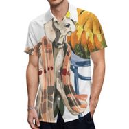 AILLOSA TH-418 Aloha Hawaii 3D Desen Kısa Kollu Erkek Gömlek