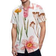 AILLOSA TH-420 Aloha Hawaii 3D Desen Kısa Kollu Erkek Gömlek