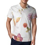 AILLOSA TH-421 3D Baskılı Desen Kısa Kollu Polo Yaka Erkek T-shirt