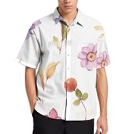 AILLOSA TH-421 Aloha Hawaii 3D Desen Kısa Kollu Erkek Gömlek