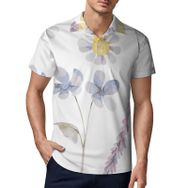 AILLOSA TH-422 3D Baskılı Desen Kısa Kollu Polo Yaka Erkek T-shirt