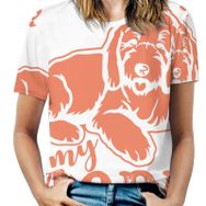 AILLOSA TH-424 Tamamı Baskılı Kısa Kollu Yuvarlak Yaka Kadın T-shirt