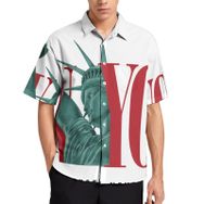 AILLOSA TH-426 Aloha Hawaii 3D Desen Kısa Kollu Erkek Gömlek