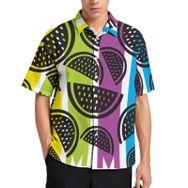 AILLOSA TH-427 Aloha Hawaii 3D Desen Kısa Kollu Erkek Gömlek