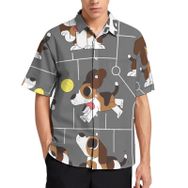 AILLOSA TH-428 Aloha Hawaii 3D Desen Kısa Kollu Erkek Gömlek