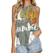 AILLOSA TH-430 Yuvarlak Yaka Kolsuz Kadın T-shirt