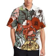 AILLOSA TH-431 Aloha Hawaii 3D Desen Kısa Kollu Erkek Gömlek