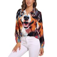 AILLOSA TH-432 V Yaka Kadın Bluz