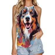 AILLOSA TH-432 Yuvarlak Yaka Kolsuz Kadın T-shirt