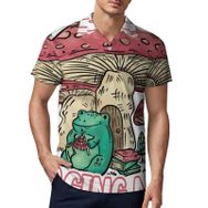 AILLOSA TH-434 3D Baskılı Desen Kısa Kollu Polo Yaka Erkek T-shirt