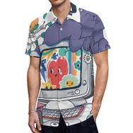 AILLOSA TH-435 Aloha Hawaii 3D Desen Kısa Kollu Erkek Gömlek