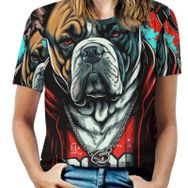 AILLOSA TH-439 Tamamı Baskılı Kısa Kollu Yuvarlak Yaka Kadın T-shirt