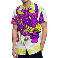 AILLOSA TH-441 Aloha Hawaii 3D Desen Kısa Kollu Erkek Gömlek