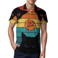 AILLOSA TH-443 3D Baskılı Desen Kısa Kollu Polo Yaka Erkek T-shirt