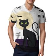 AILLOSA TH-444 3D Baskılı Desen Kısa Kollu Polo Yaka Erkek T-shirt