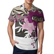 AILLOSA TH-446 3D Baskılı Desen Kısa Kollu Polo Yaka Erkek T-shirt