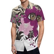 AILLOSA TH-446 Aloha Hawaii 3D Desen Kısa Kollu Erkek Gömlek