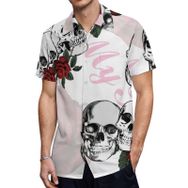AILLOSA TH-447 Aloha Hawaii 3D Desen Kısa Kollu Erkek Gömlek