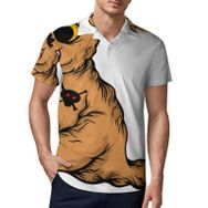 AILLOSA TH-448 3D Baskılı Desen Kısa Kollu Polo Yaka Erkek T-shirt