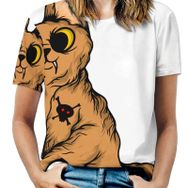 AILLOSA TH-448 Tamamı Baskılı Kısa Kollu Yuvarlak Yaka Kadın T-shirt