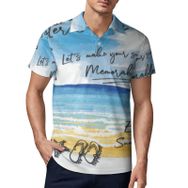 AILLOSA TH-451 3D Baskılı Desen Kısa Kollu Polo Yaka Erkek T-shirt