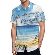 AILLOSA TH-451 Aloha Hawaii 3D Desen Kısa Kollu Erkek Gömlek