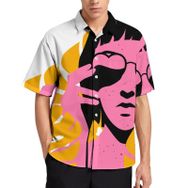 AILLOSA TH-452 Aloha Hawaii 3D Desen Kısa Kollu Erkek Gömlek
