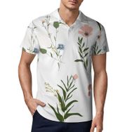 AILLOSA TH-454 3D Baskılı Desen Kısa Kollu Polo Yaka Erkek T-shirt