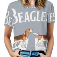 AILLOSA TH-455 Tamamı Baskılı Kısa Kollu Yuvarlak Yaka Kadın T-shirt