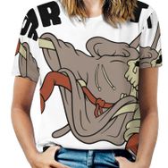AILLOSA TH-456 Tamamı Baskılı Kısa Kollu Yuvarlak Yaka Kadın T-shirt
