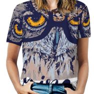 AILLOSA TH-457 Tamamı Baskılı Kısa Kollu Yuvarlak Yaka Kadın T-shirt
