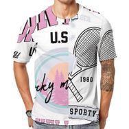 AILLOSA Th-462 Baskılı Desenli Kısa Kollu Unisex T-shirt