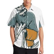 AILLOSA TH-464 Aloha Hawaii 3D Desen Kısa Kollu Erkek Gömlek