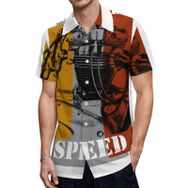 AILLOSA TH-466 Aloha Hawaii 3D Desen Kısa Kollu Erkek Gömlek