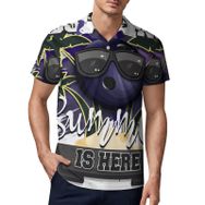 AILLOSA TH-469 3D Baskılı Desen Kısa Kollu Polo Yaka Erkek T-shirt