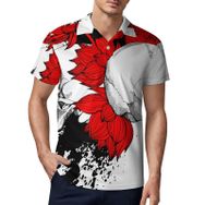 AILLOSA TH-475 3D Baskılı Desen Kısa Kollu Polo Yaka Erkek T-shirt