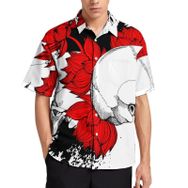 AILLOSA TH-475 Aloha Hawaii 3D Desen Kısa Kollu Erkek Gömlek
