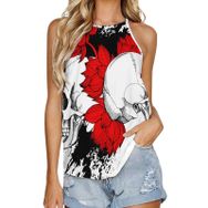 AILLOSA TH-475 Yuvarlak Yaka Kolsuz Kadın T-shirt