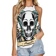 AILLOSA TH-480 Yuvarlak Yaka Kolsuz Kadın T-shirt