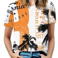 AILLOSA TH-481 Tamamı Baskılı Kısa Kollu Yuvarlak Yaka Kadın T-shirt