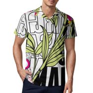 AILLOSA TH-487 3D Baskılı Desen Kısa Kollu Polo Yaka Erkek T-shirt