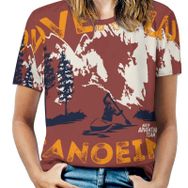 AILLOSA TH-488 Tamamı Baskılı Kısa Kollu Yuvarlak Yaka Kadın T-shirt