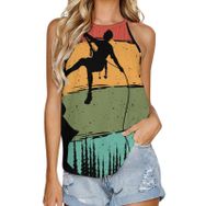 AILLOSA TH-490 Yuvarlak Yaka Kolsuz Kadın T-shirt