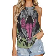AILLOSA TH-491 Yuvarlak Yaka Kolsuz Kadın T-shirt