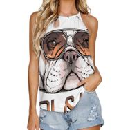 AILLOSA TH-492 Yuvarlak Yaka Kolsuz Kadın T-shirt