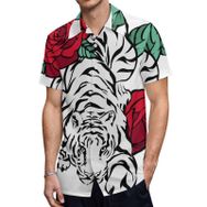 AILLOSA TH-499 Aloha Hawaii 3D Desen Kısa Kollu Erkek Gömlek