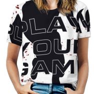 AILLOSA TH-500 Tamamı Baskılı Kısa Kollu Yuvarlak Yaka Kadın T-shirt
